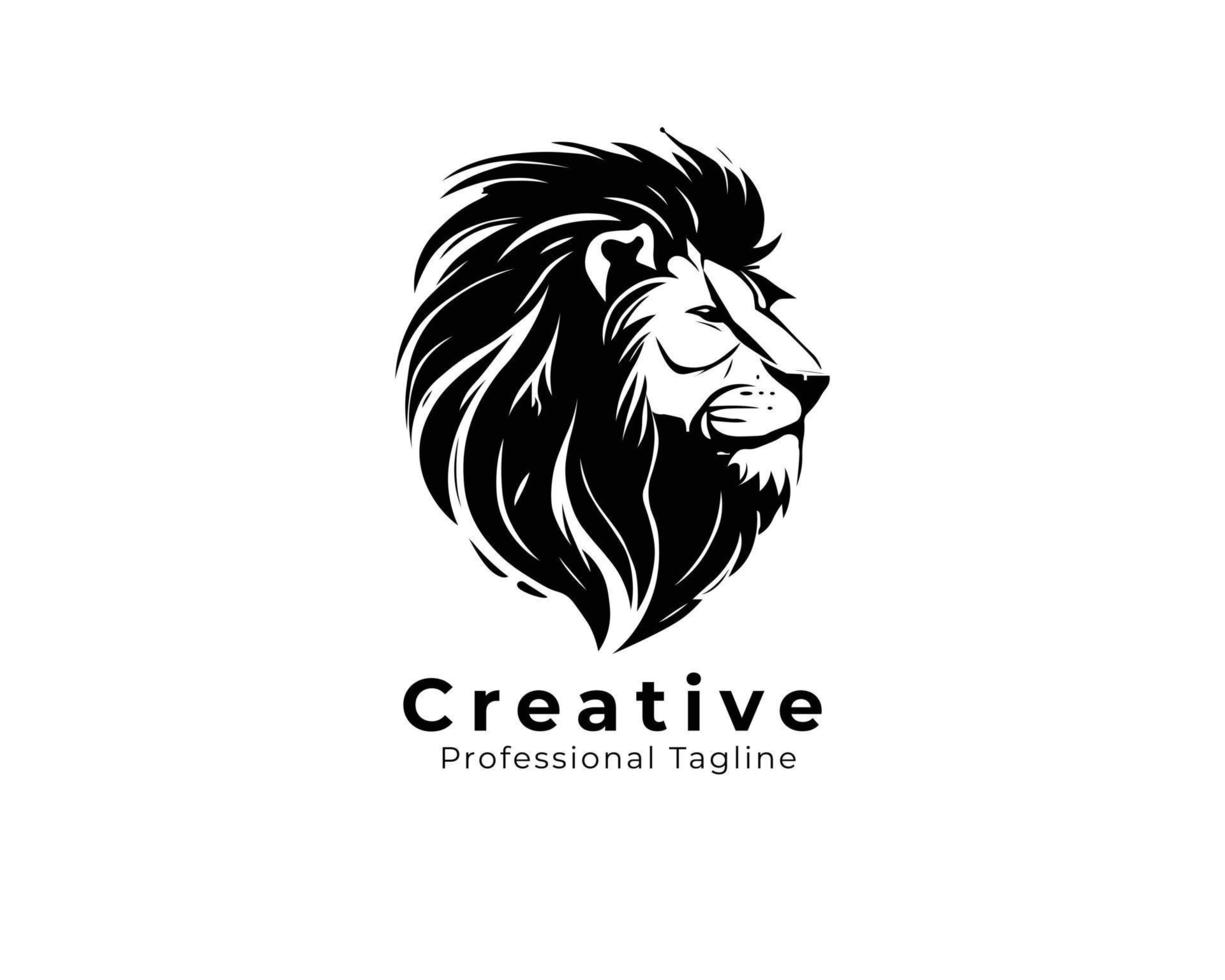einfach schwarz Löwe Kopf Logo Vorlage Design, Vektor eps Datei