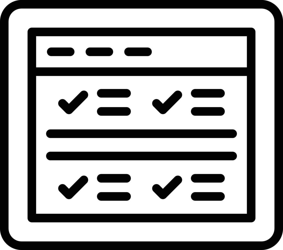 hemsida checklista vektor ikon stil