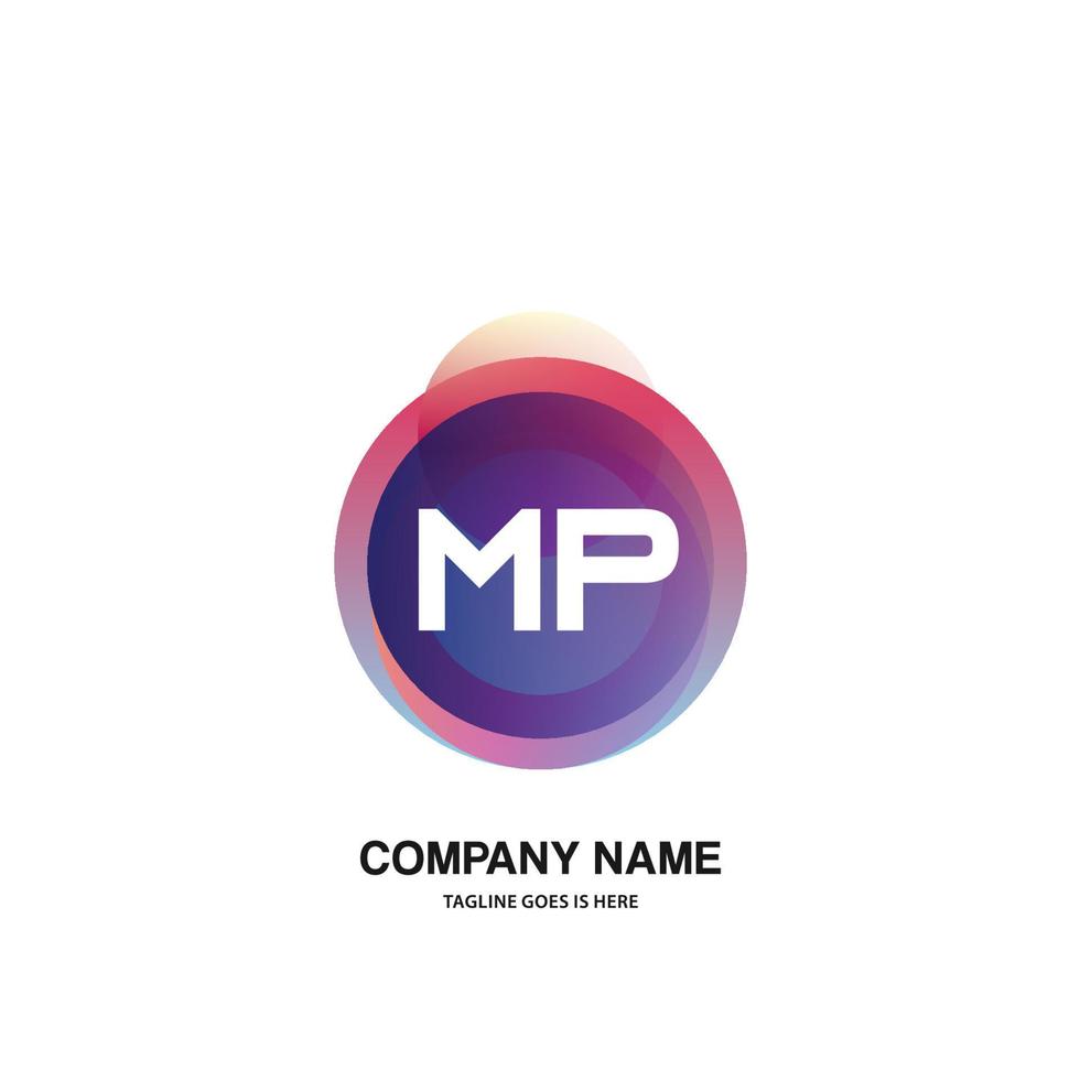 mp Initiale Logo mit bunt Kreis Vorlage Vektor