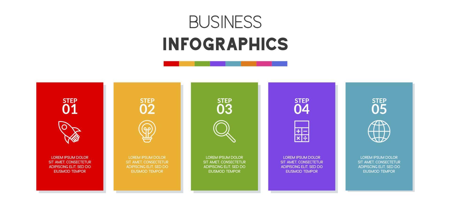 Infografiken Design Vorlage und Symbole mit 5 Optionen oder 5 Schritte vektor