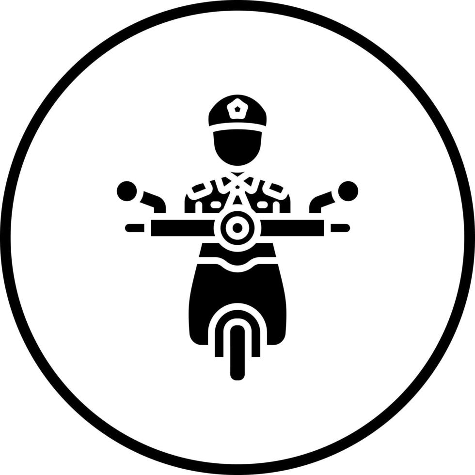 Polizei Offizier auf scoot Vektor Symbol Stil