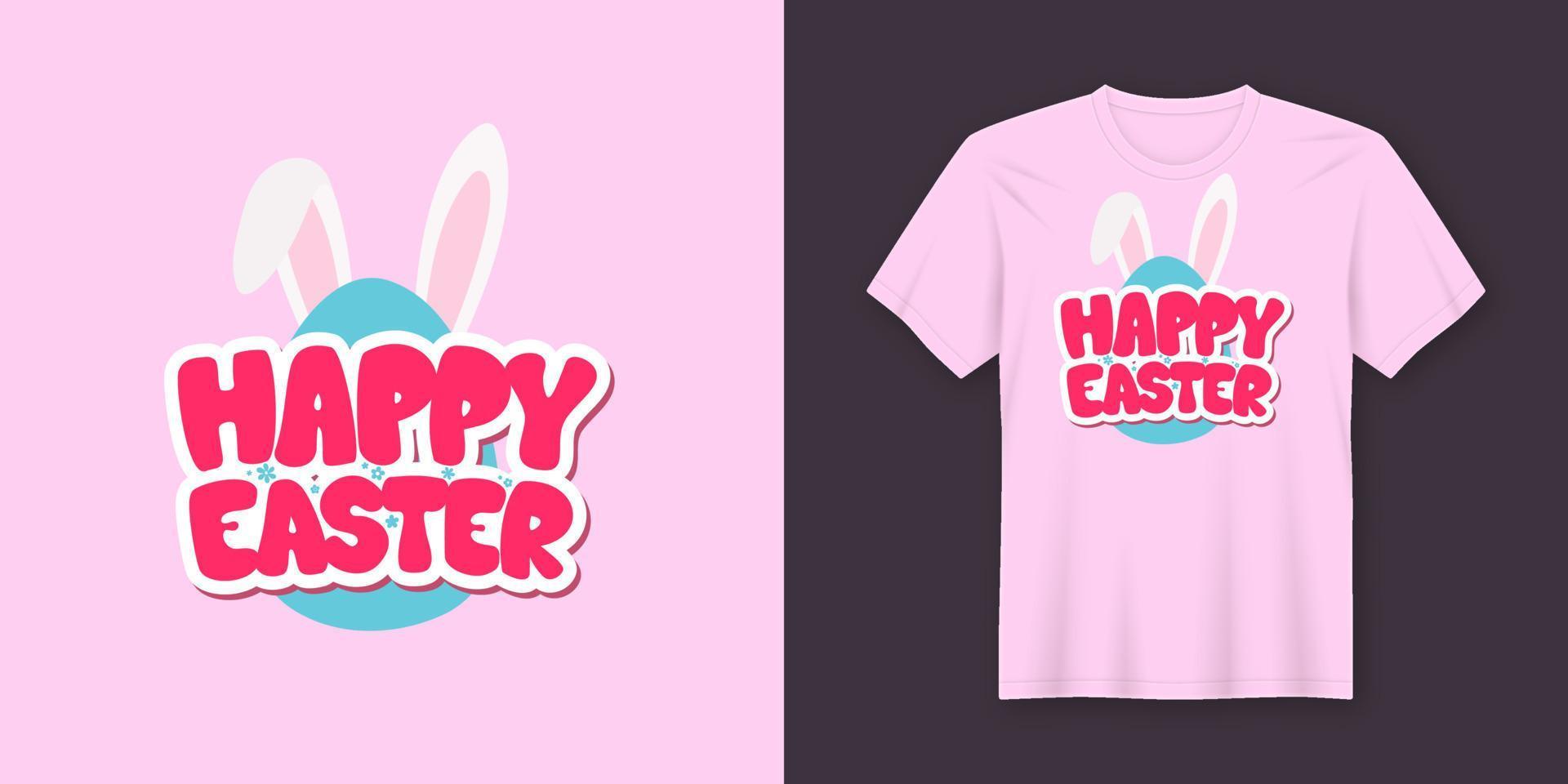 glücklich Ostern komisch T-Shirt Design Vorlage .einfach zu drucken.lustig Ostern Tag alle Zweck t Hemd zum Mann . Frauen und Kinder vektor