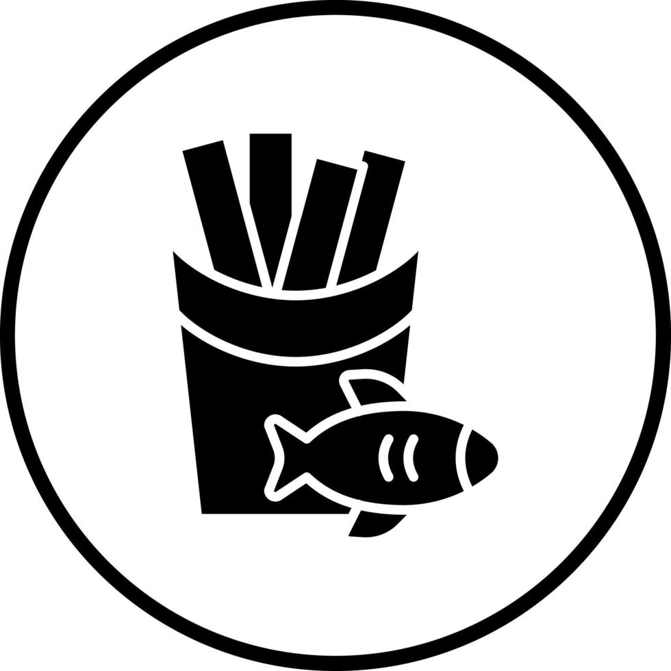 Fisch und Chips Vektor Symbol Stil