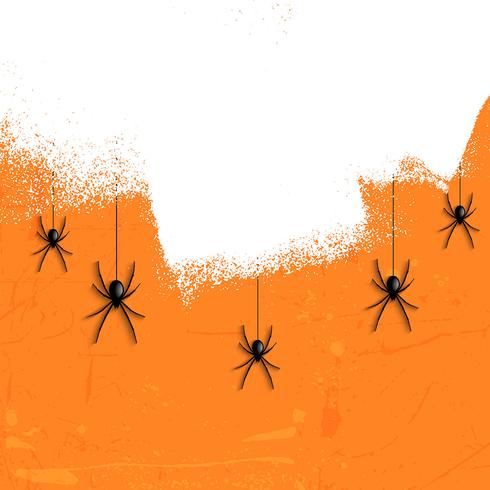 Grunge halloween spindlar vektor
