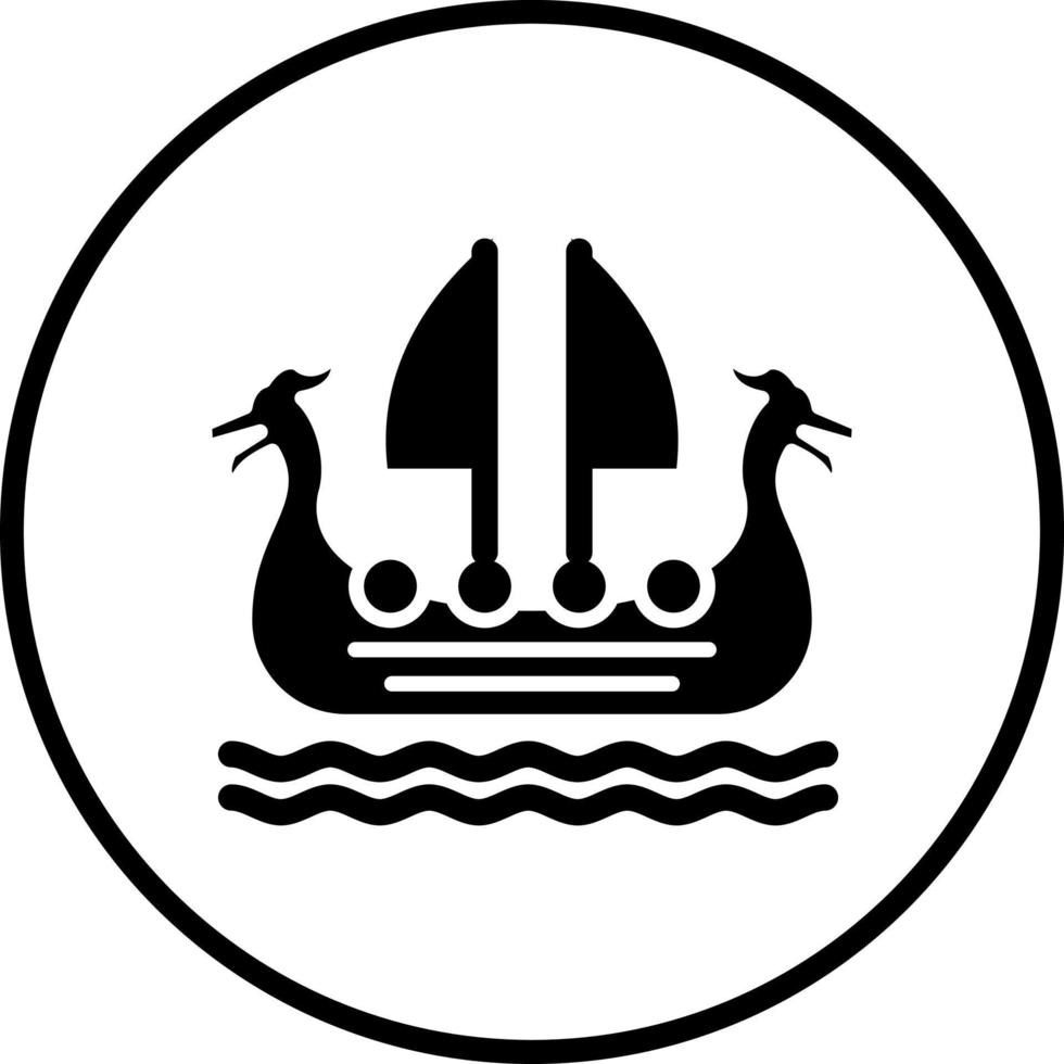 Wikinger Schiff Vektor Symbol Stil