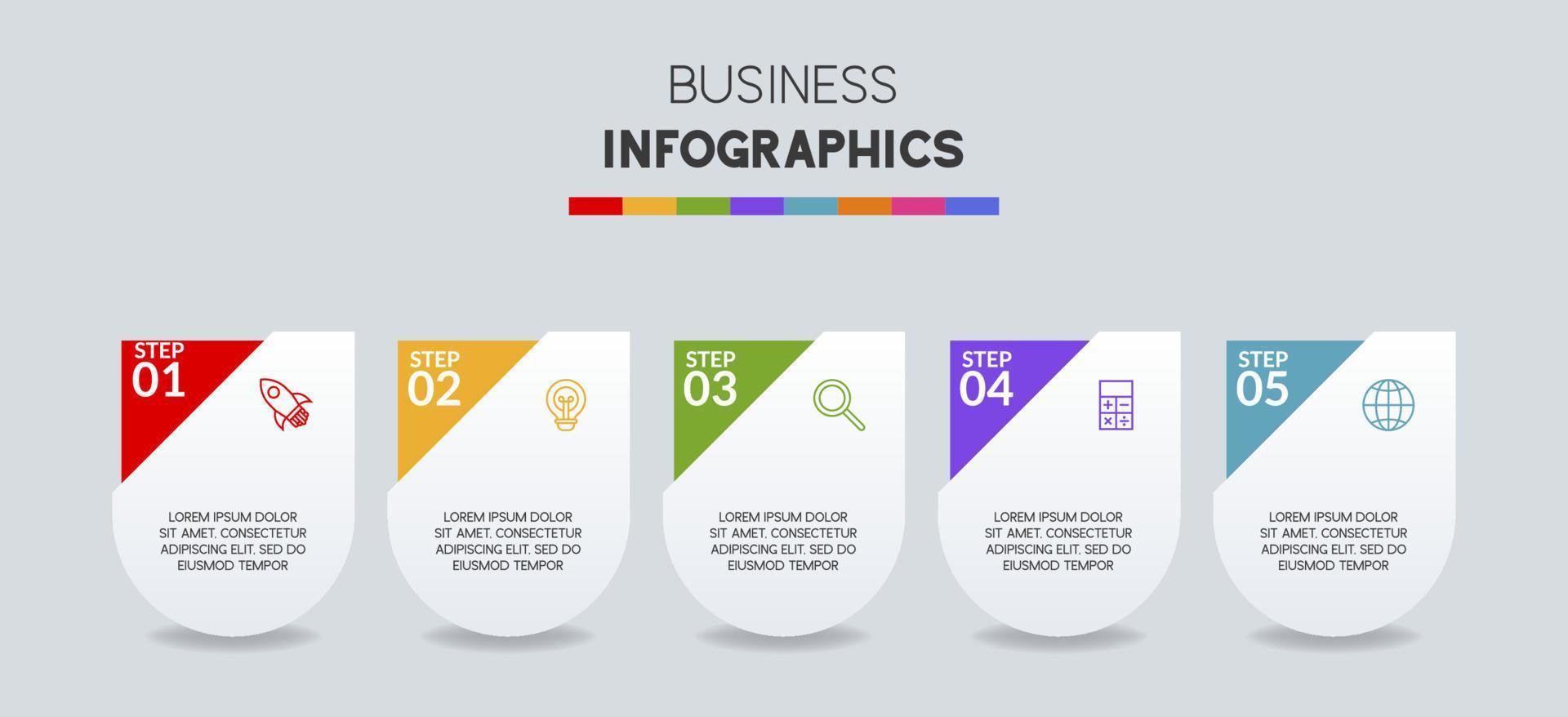 Infografiken Design Vorlage und Symbole mit 5 Optionen oder 5 Schritte vektor