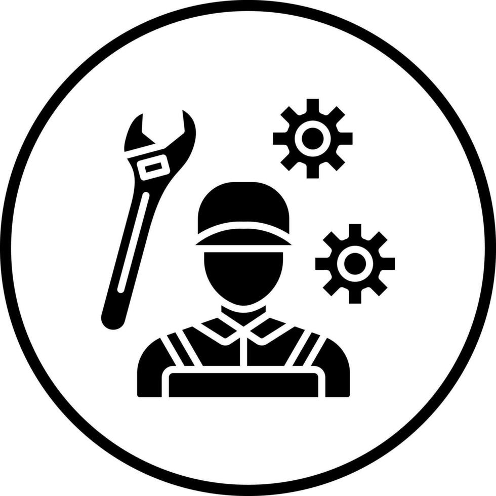 Mechaniker Vektor Symbol Stil