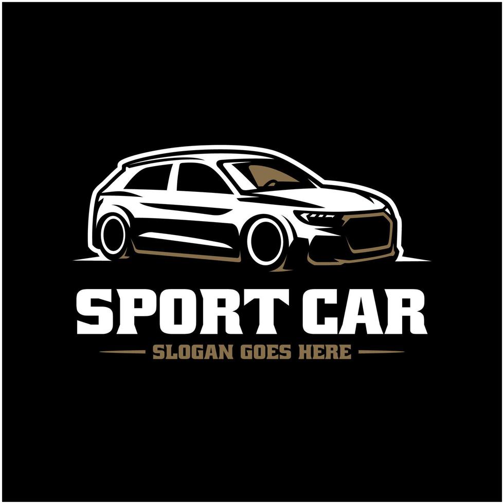 sport bil svartvit logotyp vektor bild