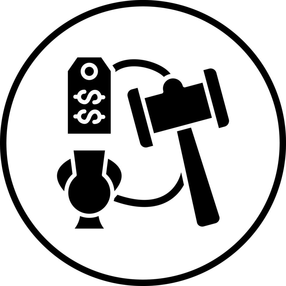 Reservieren bieten Versteigerung Vektor Symbol Stil