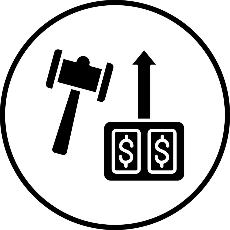 Versteigerung Geldbeschaffer Vektor Symbol Stil