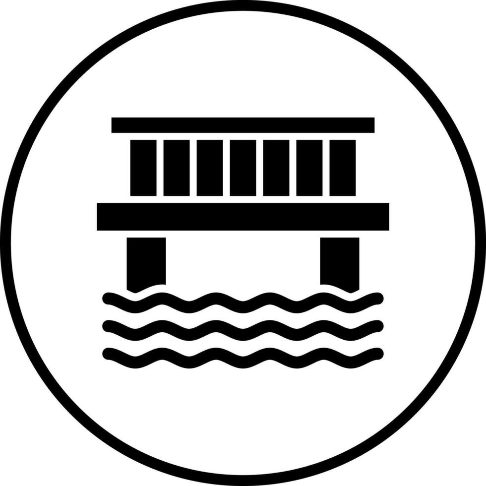 Wasser Brücke Vektor Symbol Stil