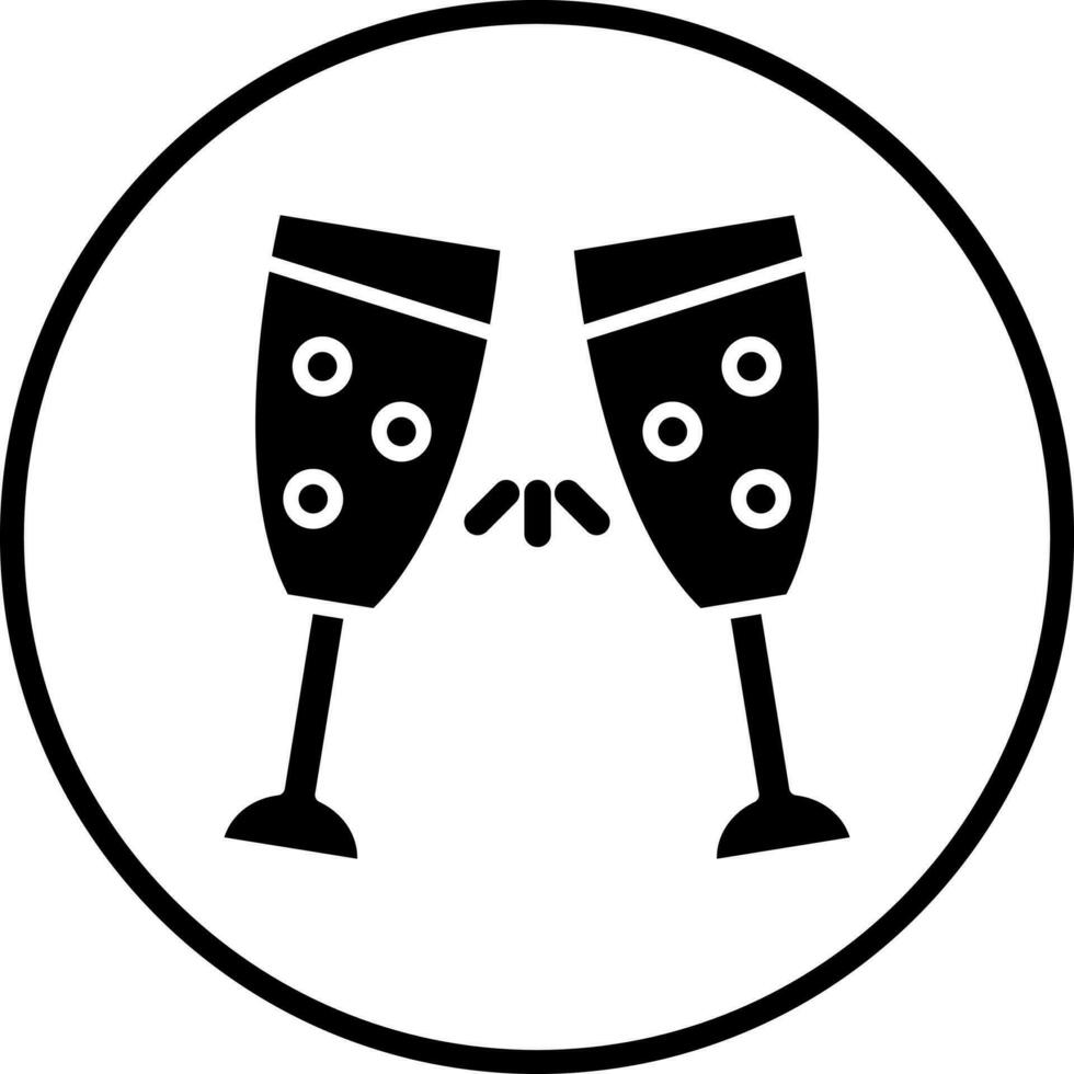champagne glas vektor ikon stil