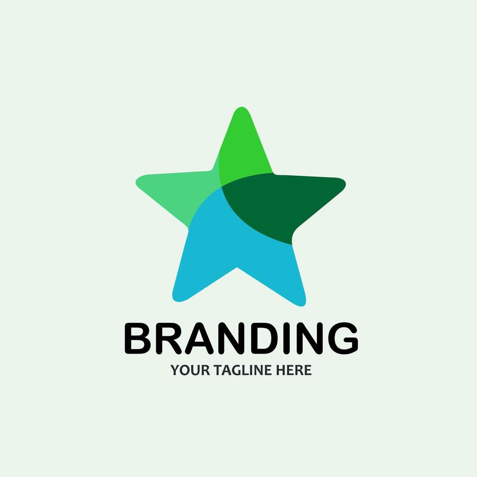 ein Star Logo Design mit mehrere anders Farbe Abschnitte sieht aus modern und Fachmann vektor