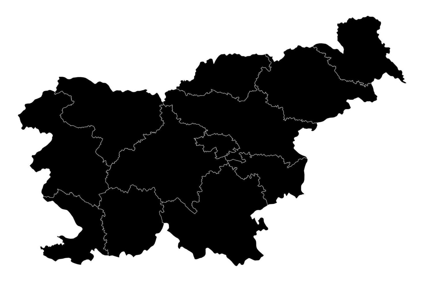 slovenien Karta med regioner. vektor illustration.