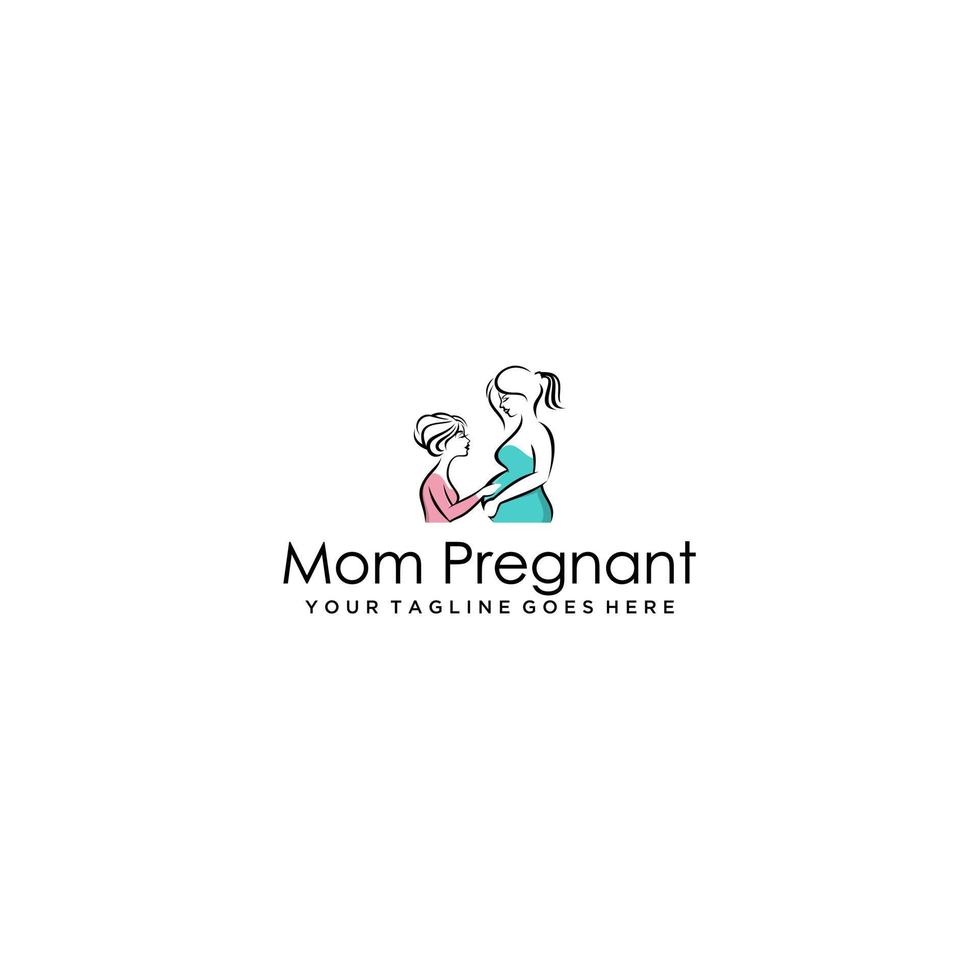 mamma gravid logotyp design . vektor