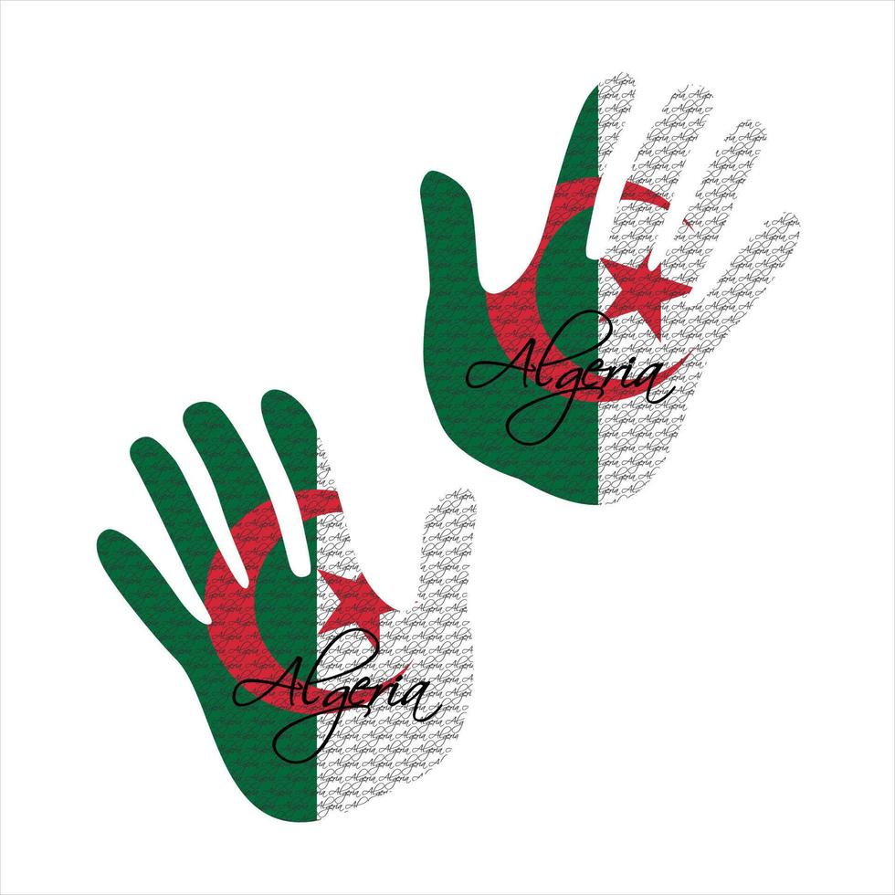 Algerien Flagge Hand Vektor