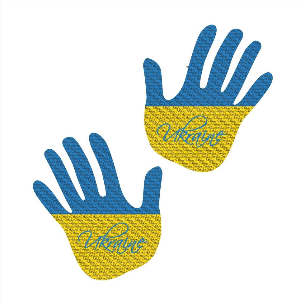 Ukraine Flagge Hand Vektor