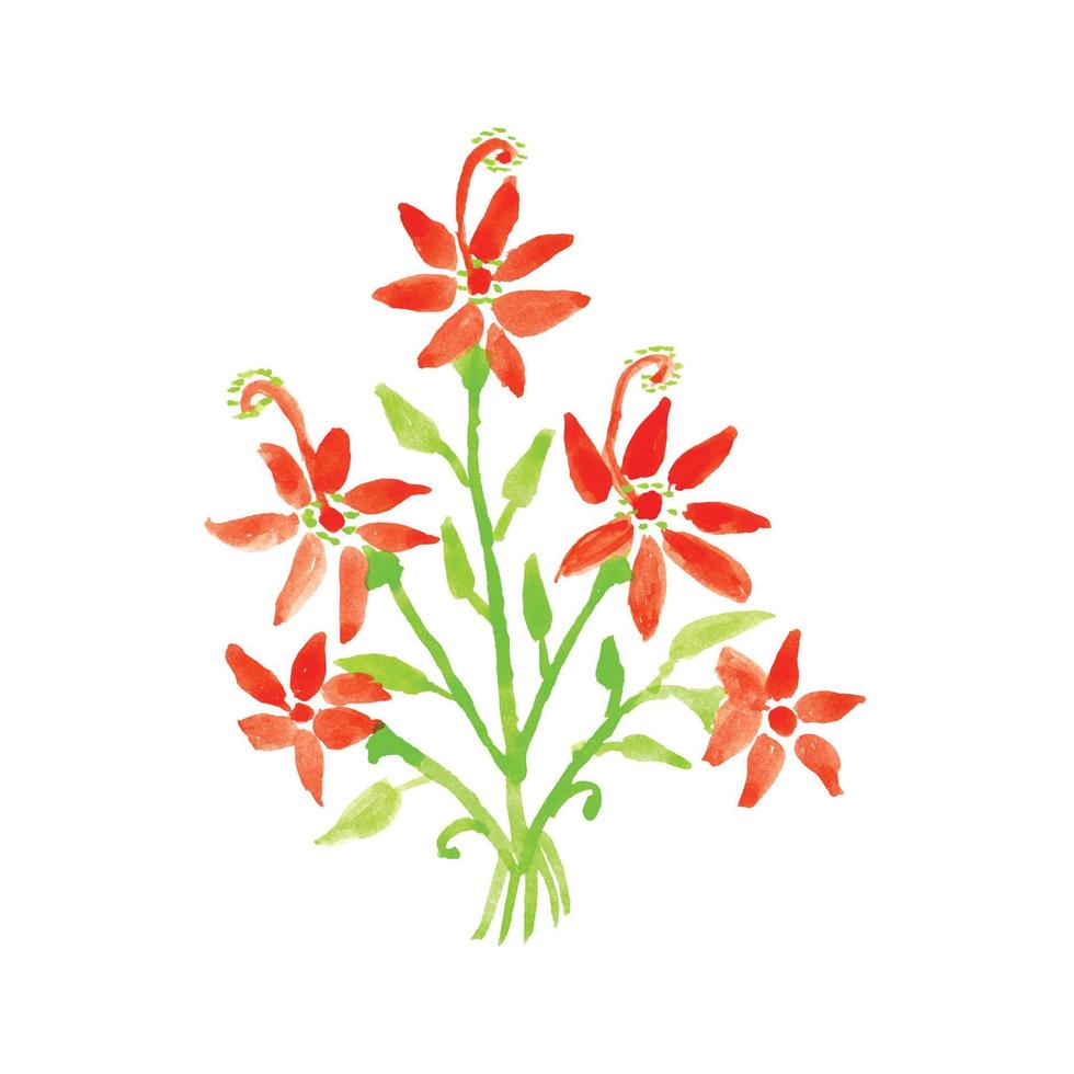 vattenfärg målning av blommor. vattenfärg blomma design. skön blommor illustration vektor