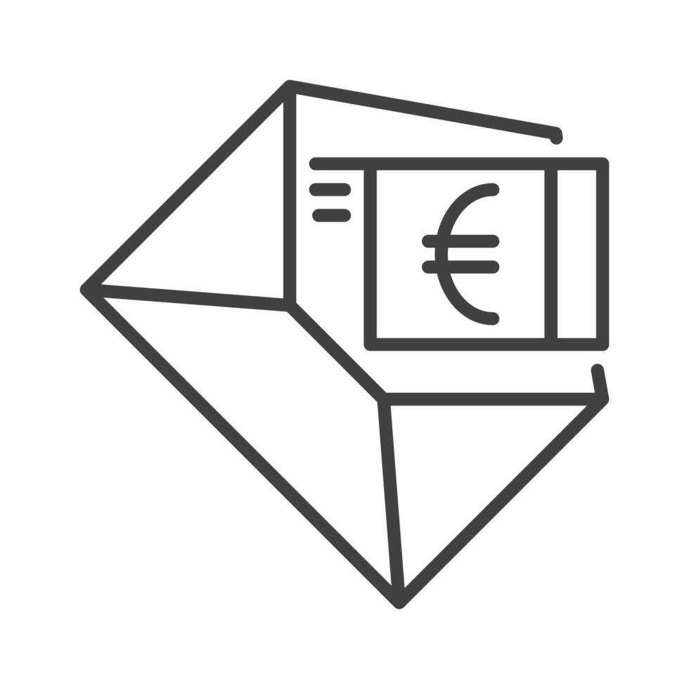 Briefumschlag mit Euro Geld Vektor Korruption Konzept Linie Symbol