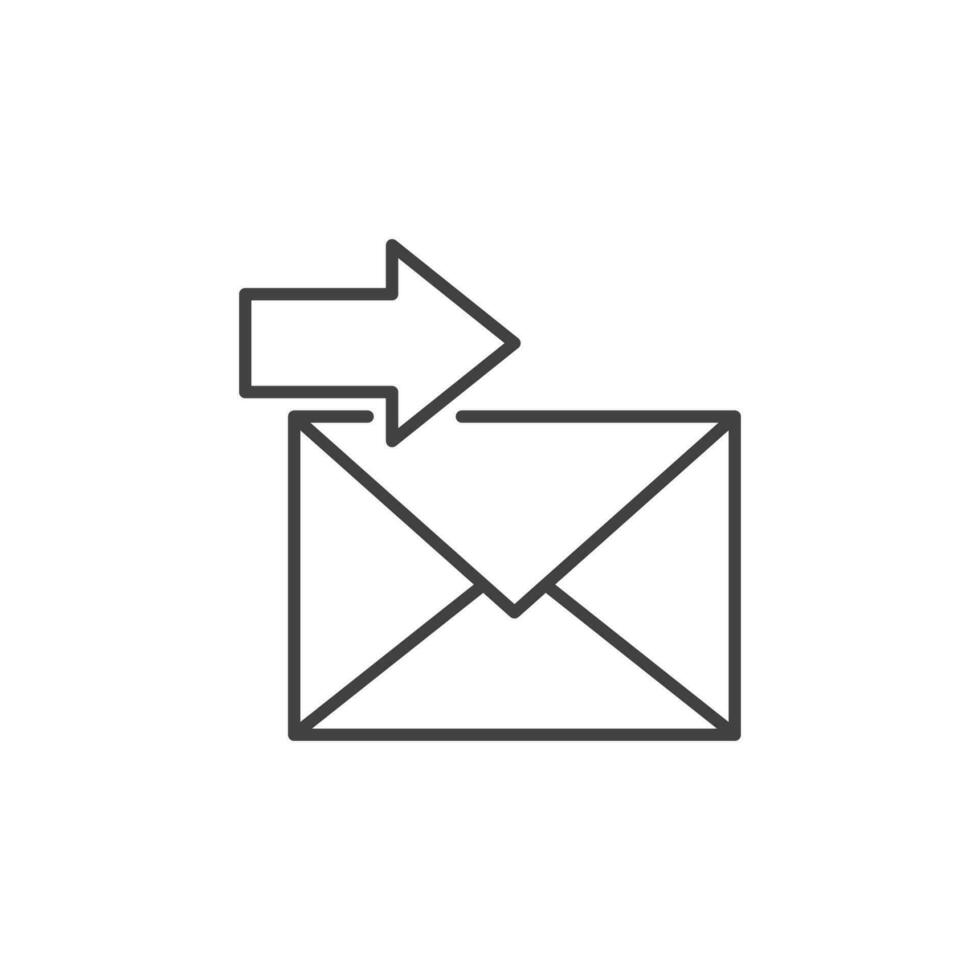 Pfeil und Briefumschlag Vektor Email nach vorne Konzept Linie Symbol
