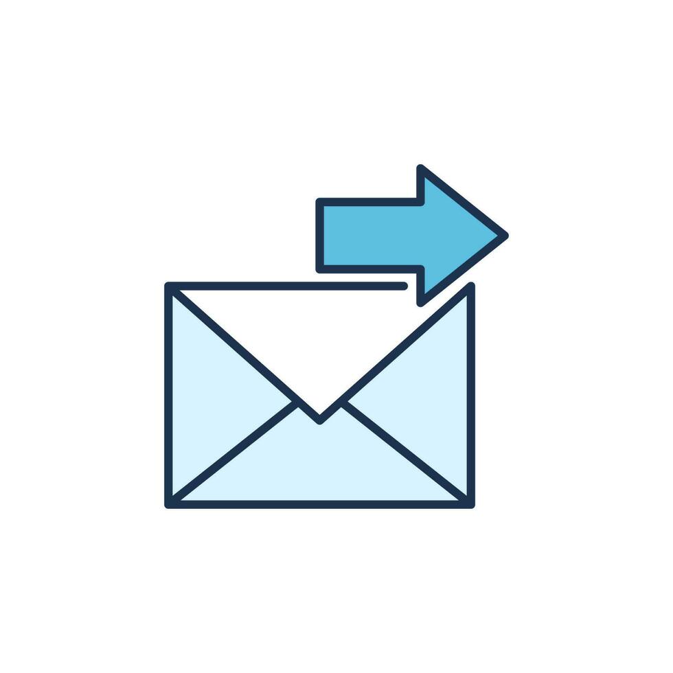 pil med kuvert vektor skicka e-post eller meddelande begrepp färgad ikon