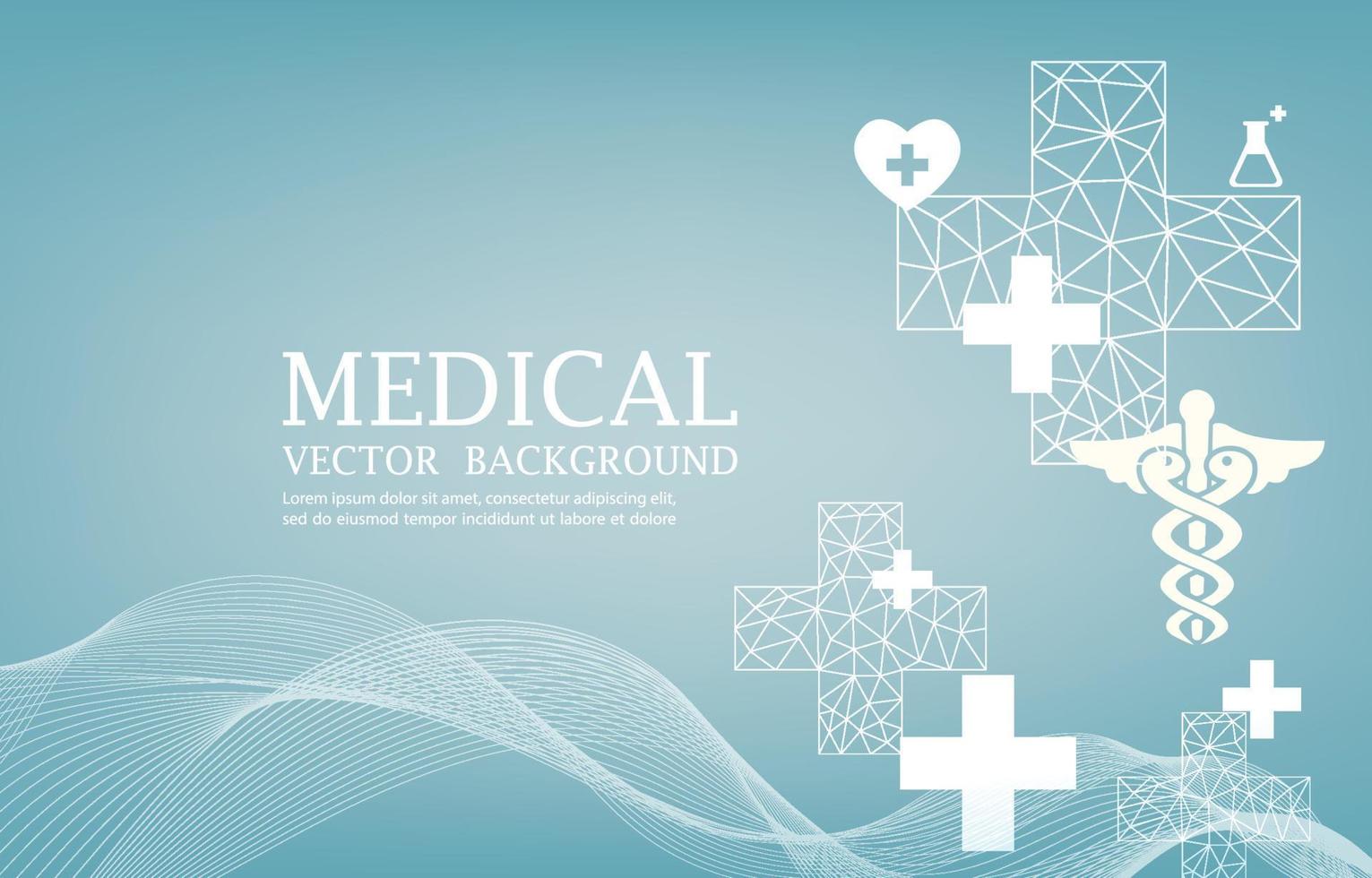 Vektor modern medizinisch Blau hintergrund.medizinisch icons.polygon.cross form.abstrakt Hintergrund