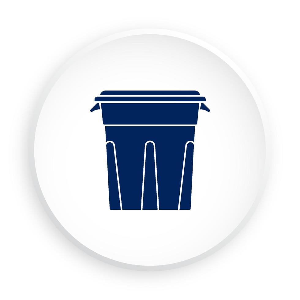 recyceln Behälter Symbol. Container zum Trennung Müll. Pflege zum Umfeld, wird bearbeitet roh Materialien. Taste zum Handy, Mobiltelefon Anwendung oder Netz im Neomorphismus Stil. Vektor