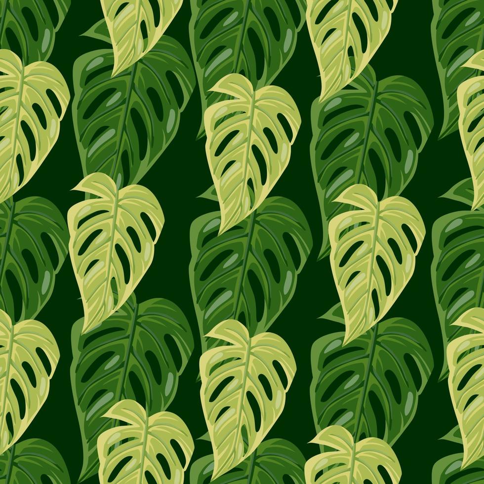 djungel blad sömlös mönster. exotisk botanisk textur. blommig bakgrund. dekorativ tropisk handflatan löv tapet. vektor