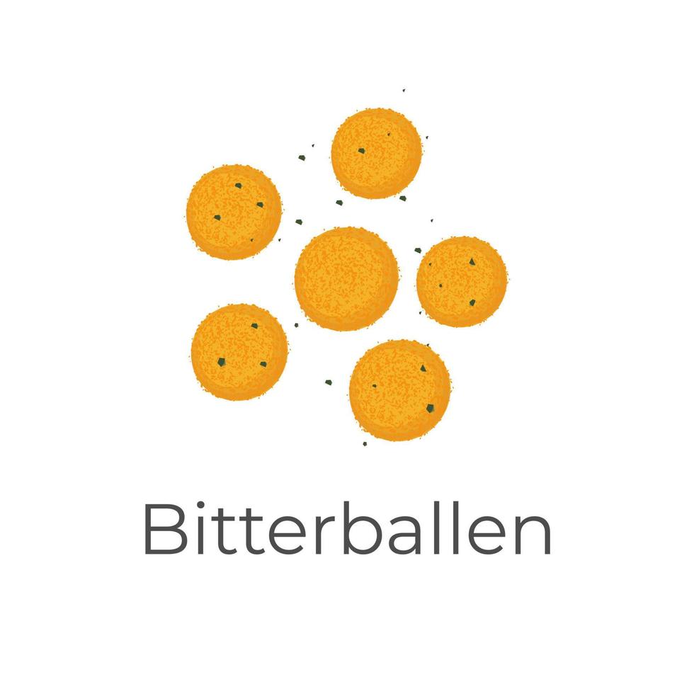 dutch bitterballen illustration logotyp på vit bakgrund vektor