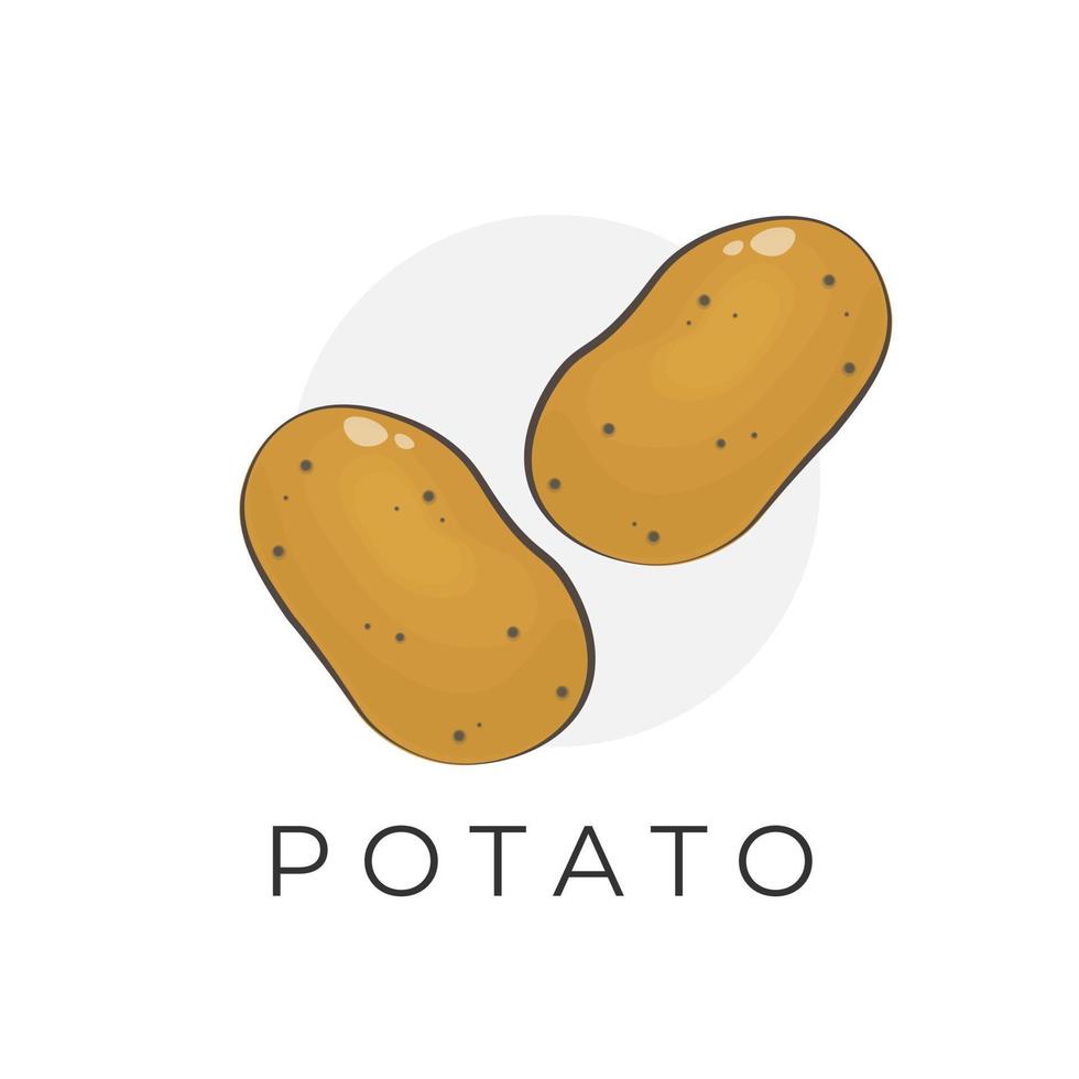 färsk potatis knöl tecknad serie illustration logotyp vektor