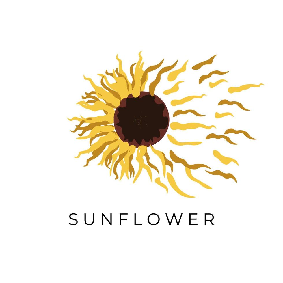 Jahrgang fallen Sonnenblume Illustration Logo vektor