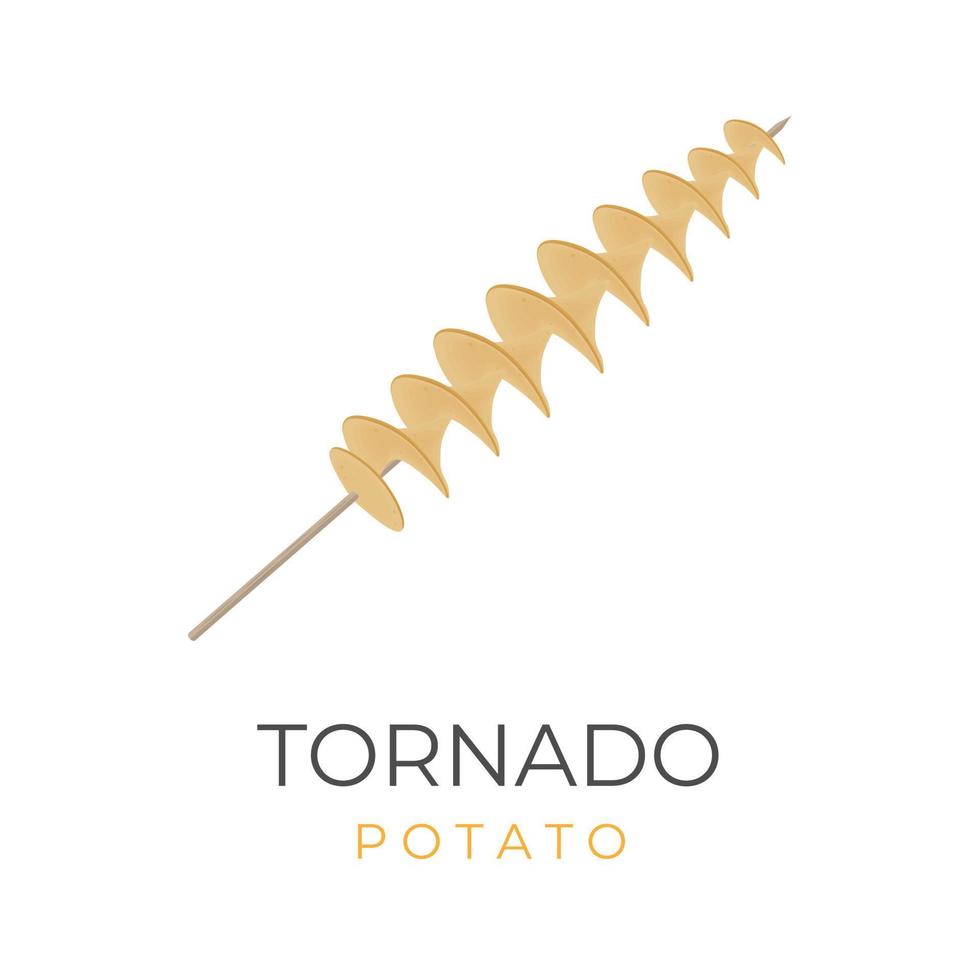 Koreanisch Straße Essen Illustration Logo hweori Gamja oder Tornado Kartoffel vektor