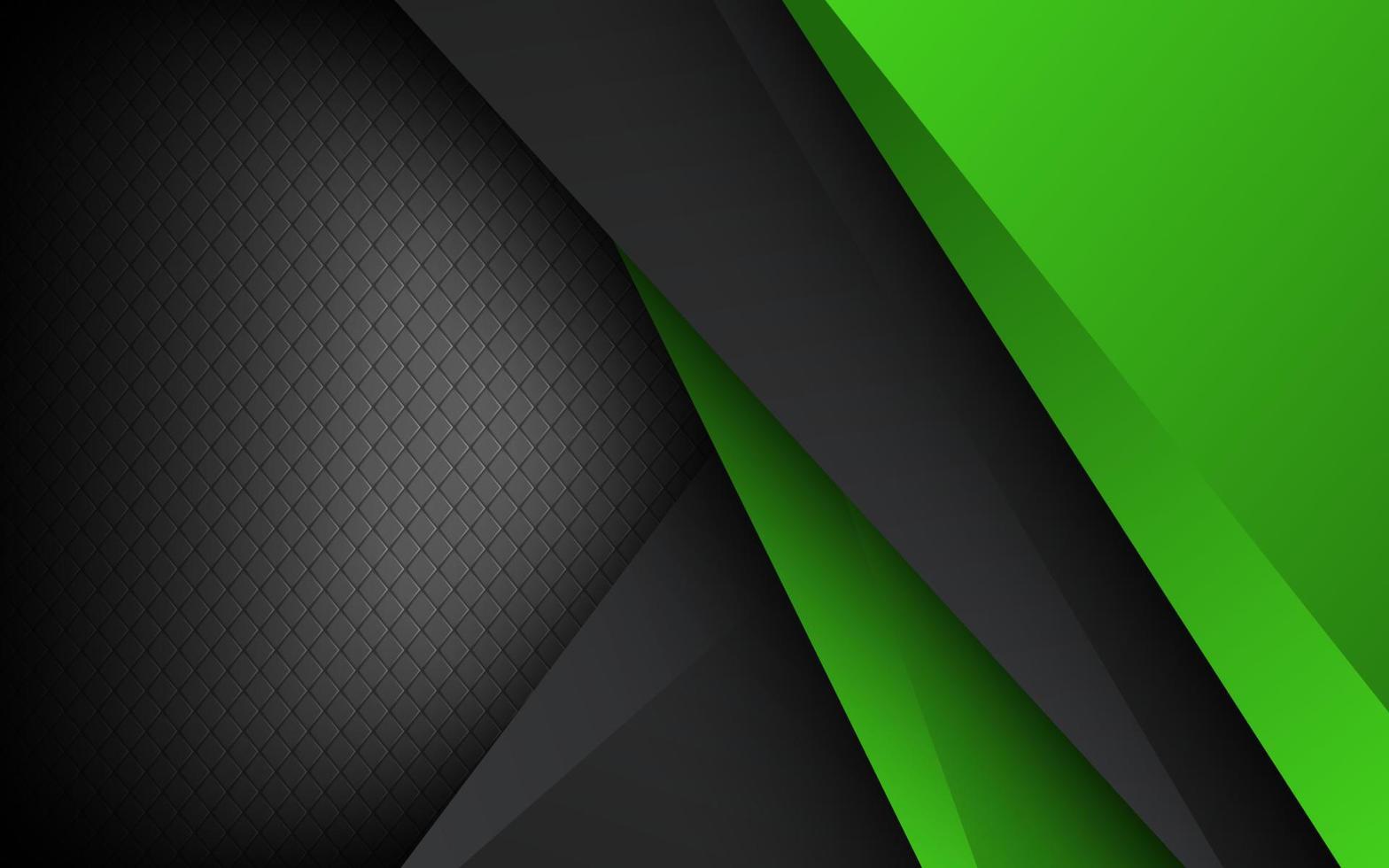 abstrakt 3d dunkel Grün grau Hintergrund mit ein Kombination von leuchtend Grün Überlappung Schichten Hintergrund vektor