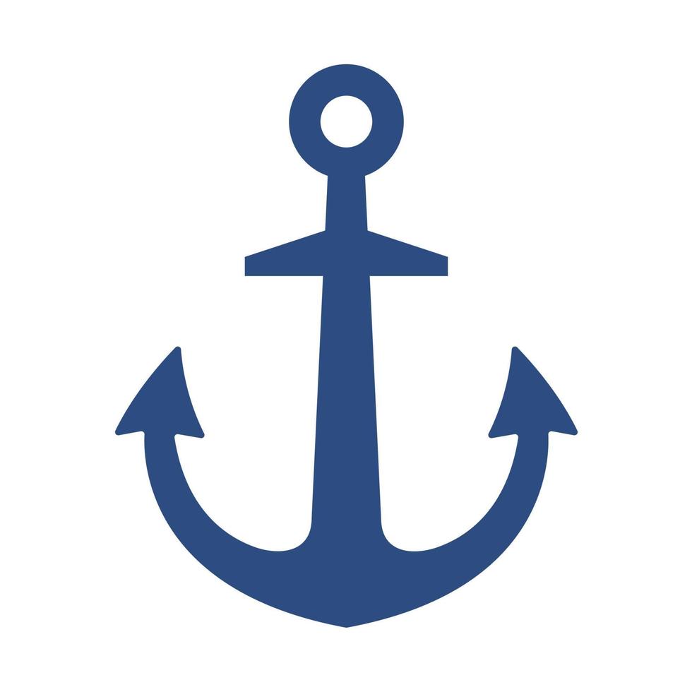 Eisen Anker Symbol Ozean Navigation Ausrüstung vektor