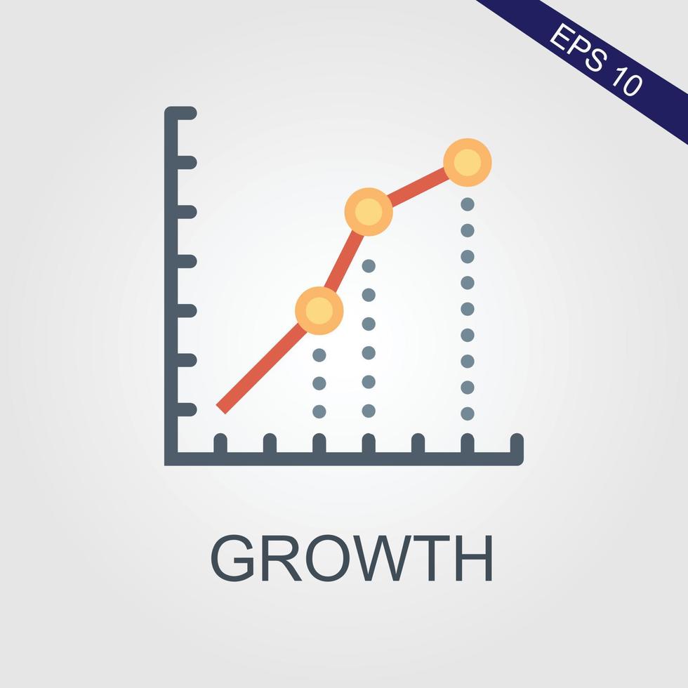 tillväxt inkomst tillväxt analys tillväxt barer och diagram ikon begrepp vektor