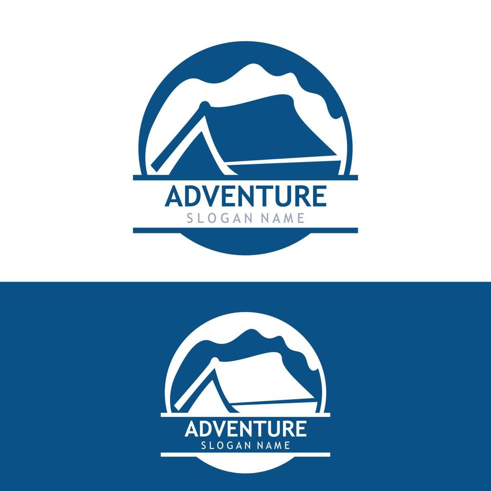 Abenteuer Natur Logo Design Bild Reise und draussen Camping Abenteurer, Kletterer Vorlage vektor