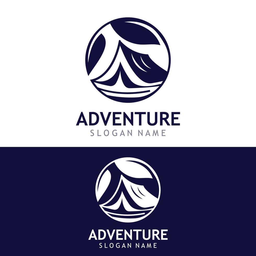 Abenteuer Natur Logo Design Bild Reise und draussen Camping Abenteurer, Kletterer Vorlage vektor