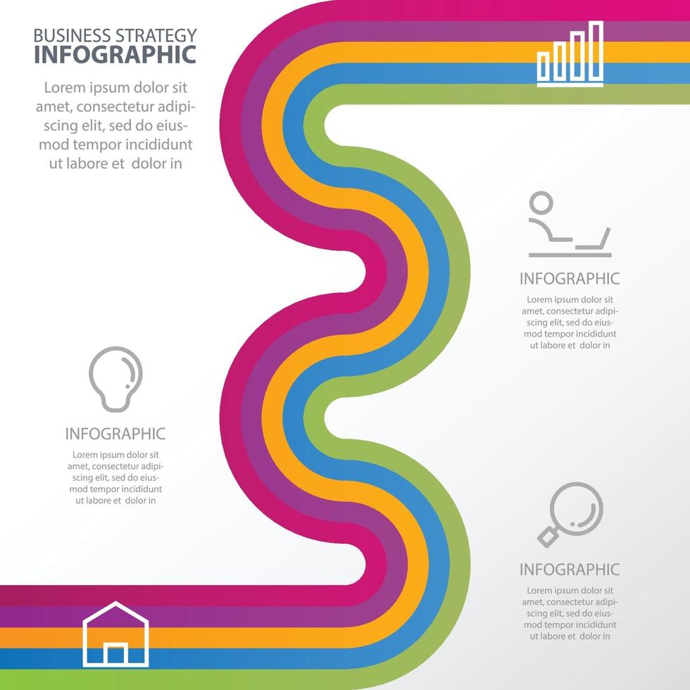 Infografik-Entwurfsvorlage der Zeitachse-Geschäftsstrategie vektor