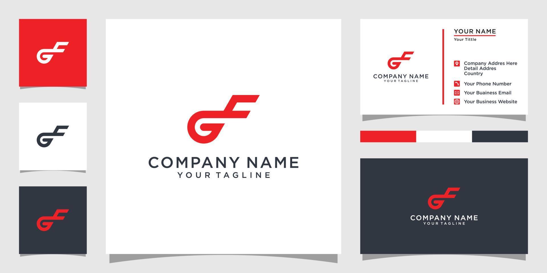 gf eller fg första bokstaven logotyp design vektor