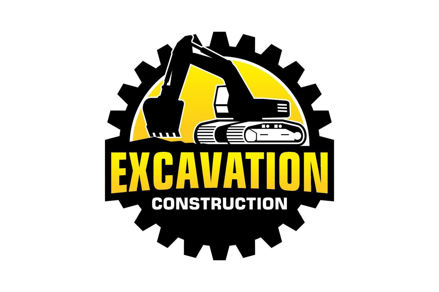 grävmaskin logotyp mall vektor. tung Utrustning logotyp vektor för konstruktion företag.
