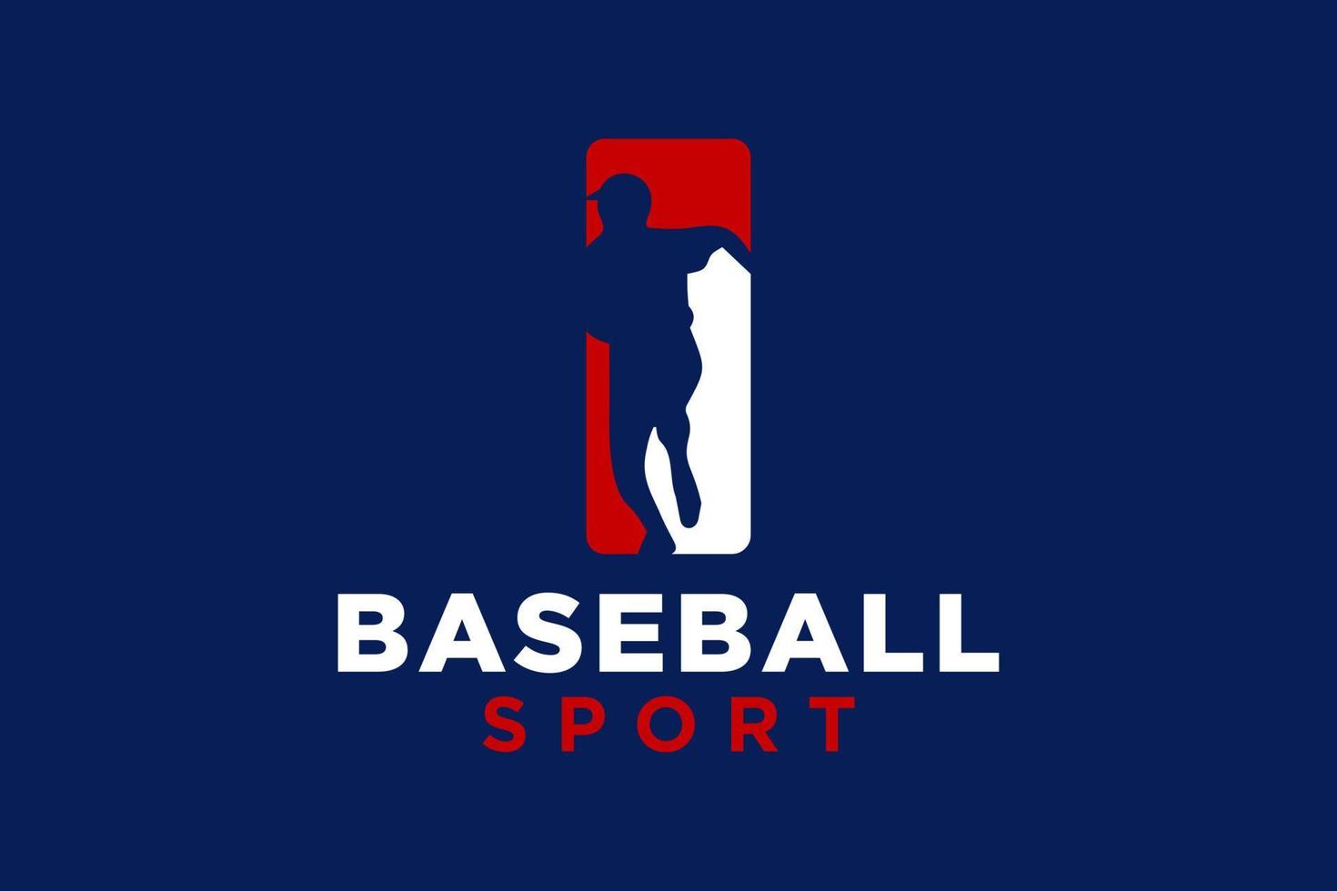 Brief ich Baseball Logo Symbol Vektor Vorlage.