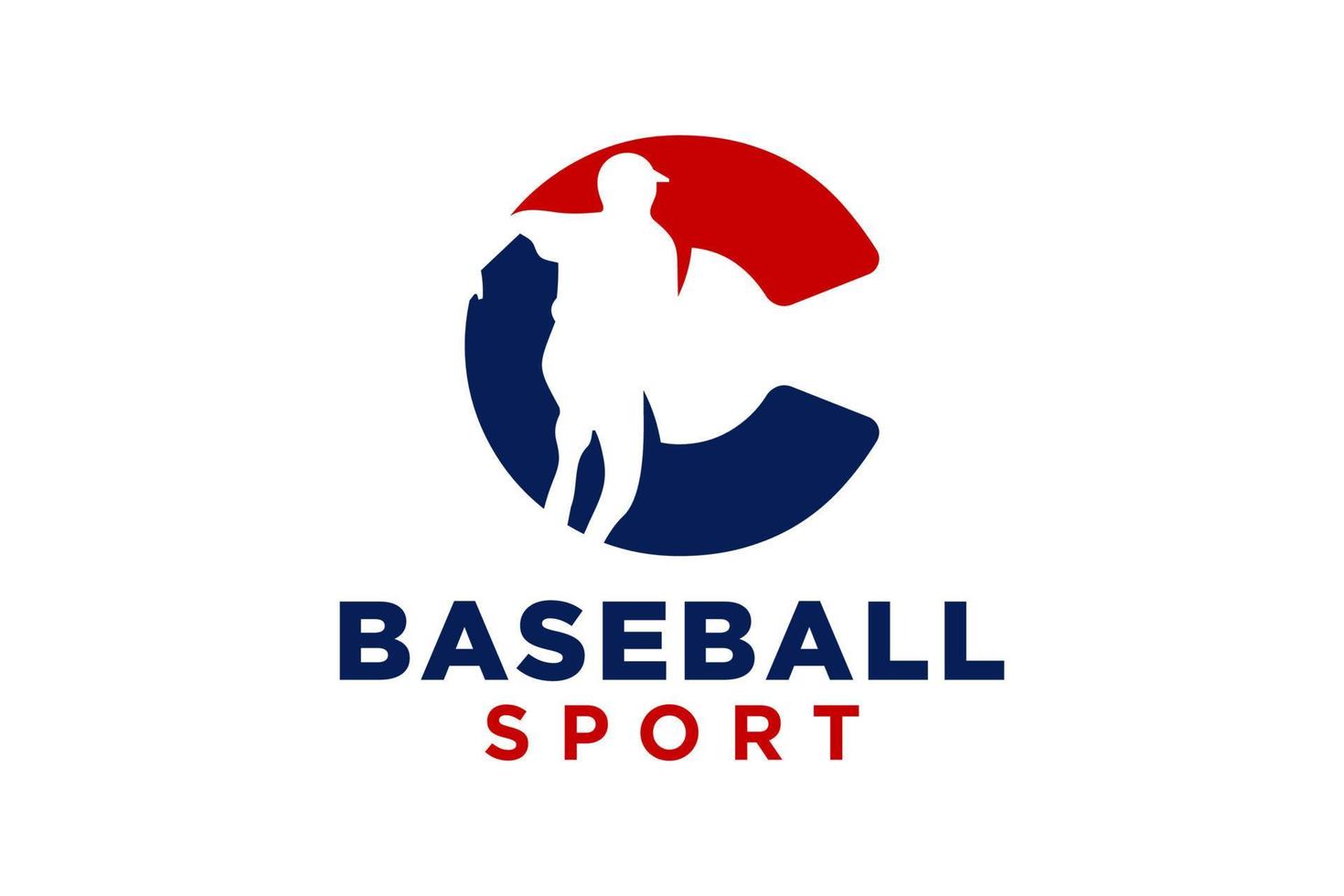 Brief c Baseball Logo Symbol Vektor Vorlage.
