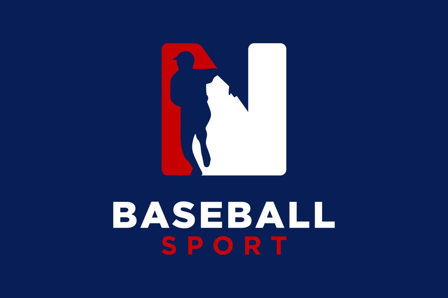 Brief n Baseball Logo Symbol Vektor Vorlage.