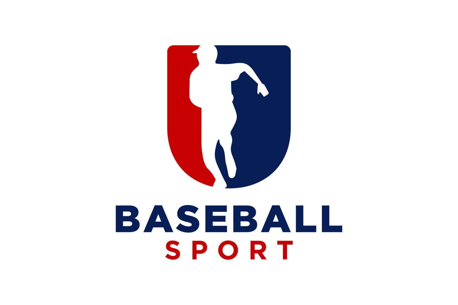brev u baseboll logotyp ikon vektor mall.