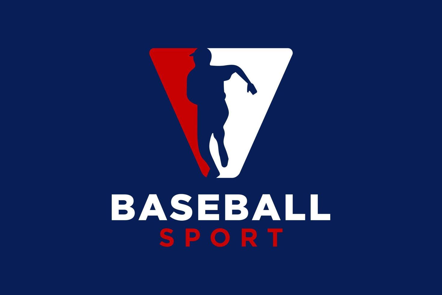 Brief v Baseball Logo Symbol Vektor Vorlage.