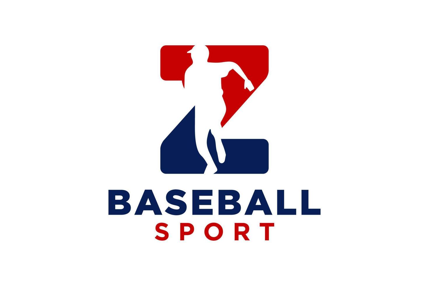 Brief z Baseball Logo Symbol Vektor Vorlage.