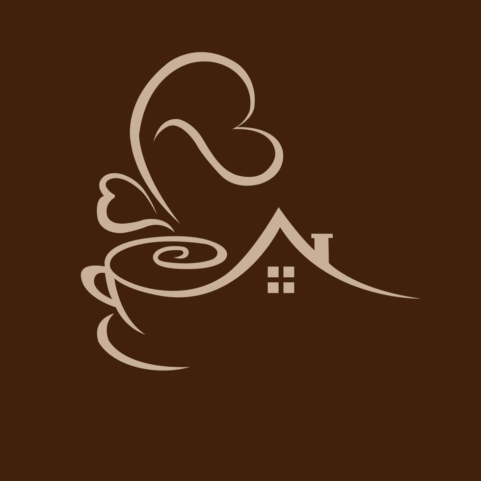 Zuhause Kaffee Logo Konzept einfach, abstrakt Kaffee Tasse Cafe Symbol Konzept. vektor