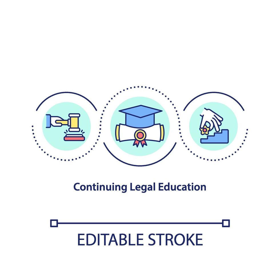 fortsättning juridisk utbildning koncept ikon vektor