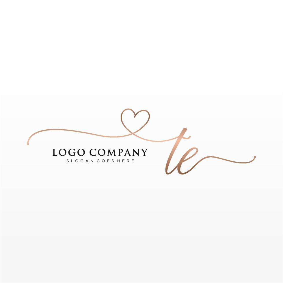 Initiale te feminin Logo Sammlungen Vorlage. Handschrift Logo von Initiale Unterschrift, Hochzeit, Mode, Schmuck, Boutique, Blumen- und botanisch mit kreativ Vorlage zum irgendein Unternehmen oder Geschäft. vektor