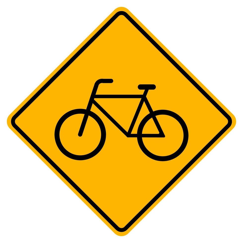 Warnung Fahrräder nur Verkehrsstraßensymbolzeichen isolieren auf weißem Hintergrund, Vektorillustration eps.10 vektor